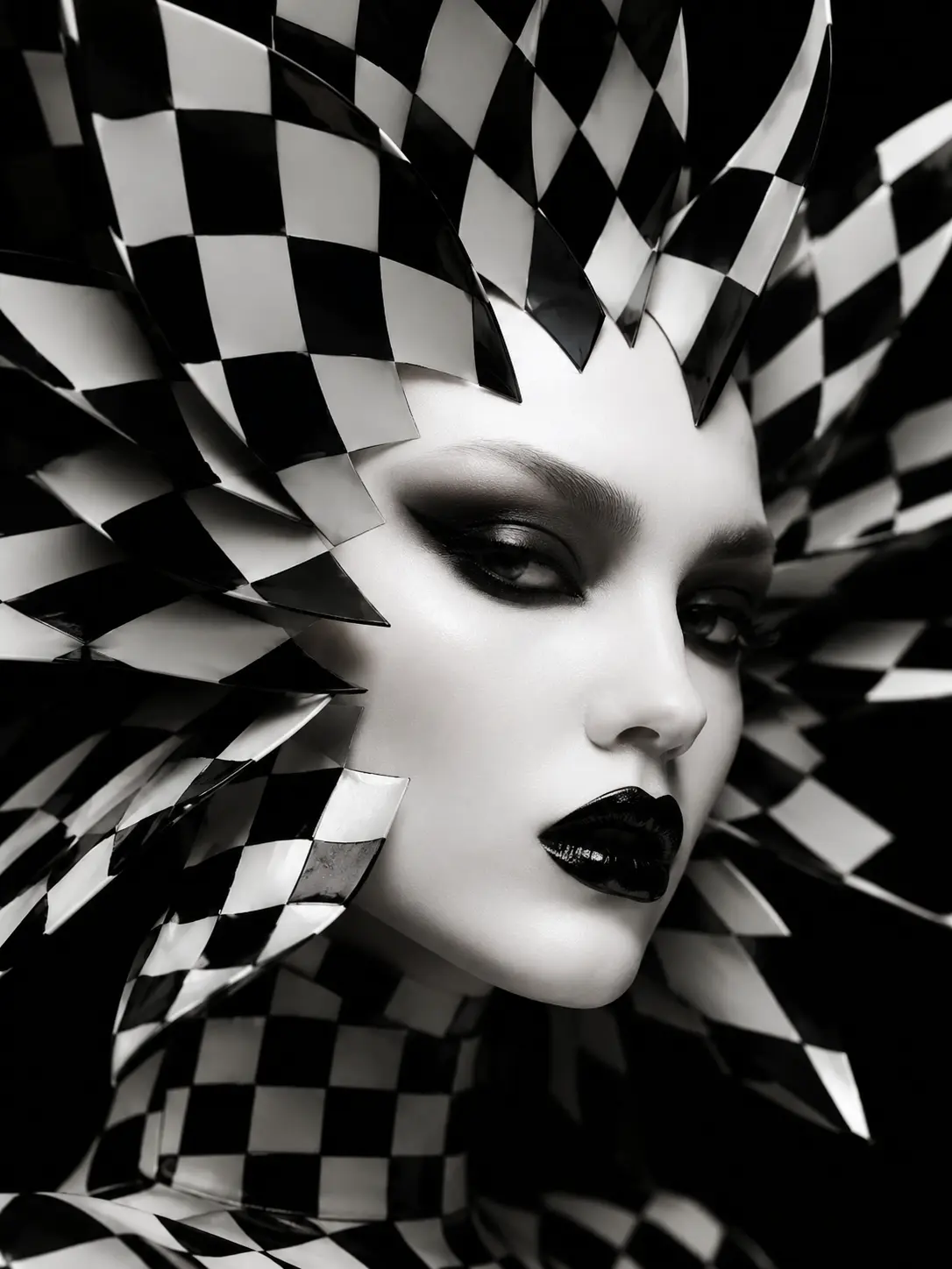 Checkerboard Siren — Abstract Portraits artwork by RORISPRINTS