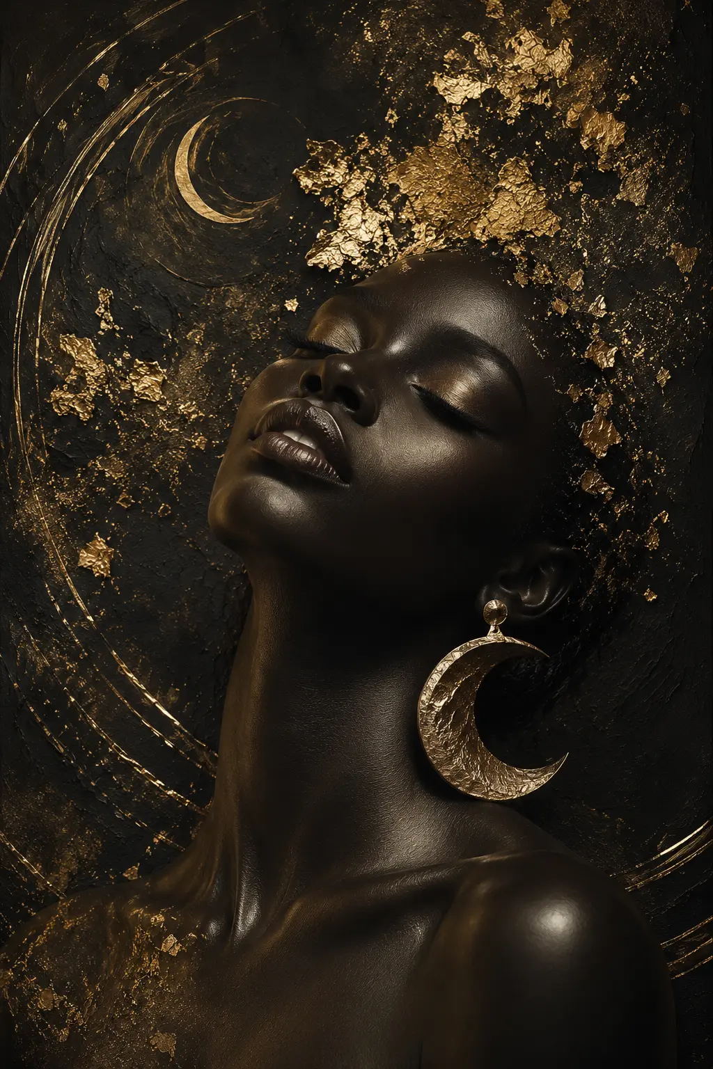 Gilded Reverie — African Woman artwork by RORISPRINTS