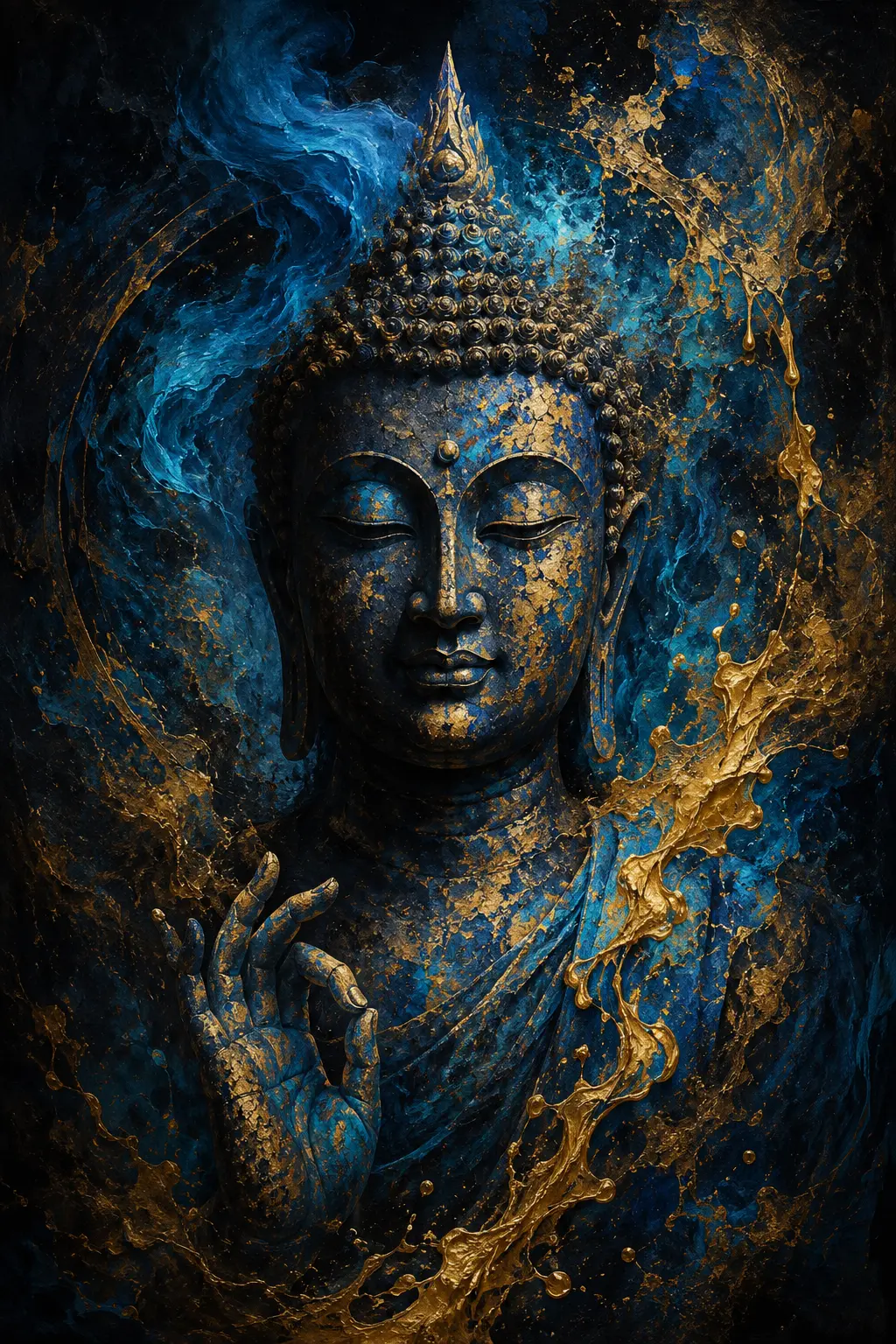 Blue Sanctuary — Buddha & Divinities artwork by RORISPRINTS