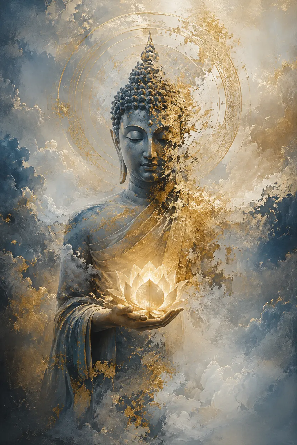 Offering of Light — Buddha & Divinities artwork by RORISPRINTS