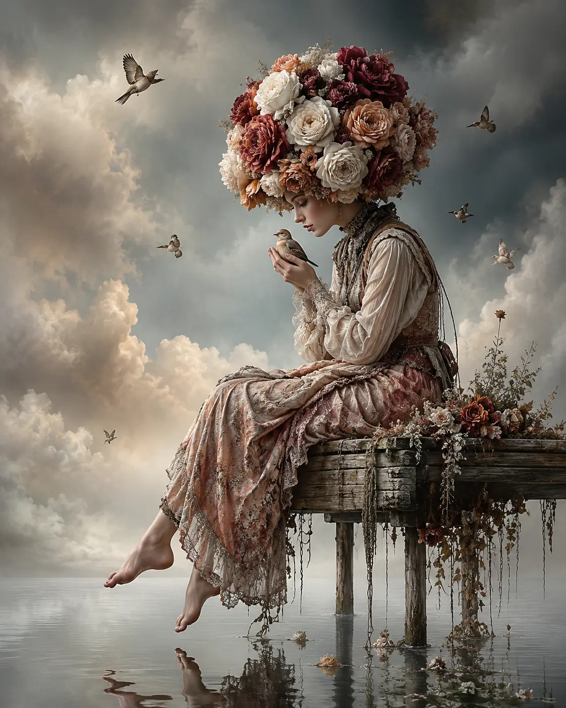 Cloud Gardener — Surrealism artwork by RORISPRINTS