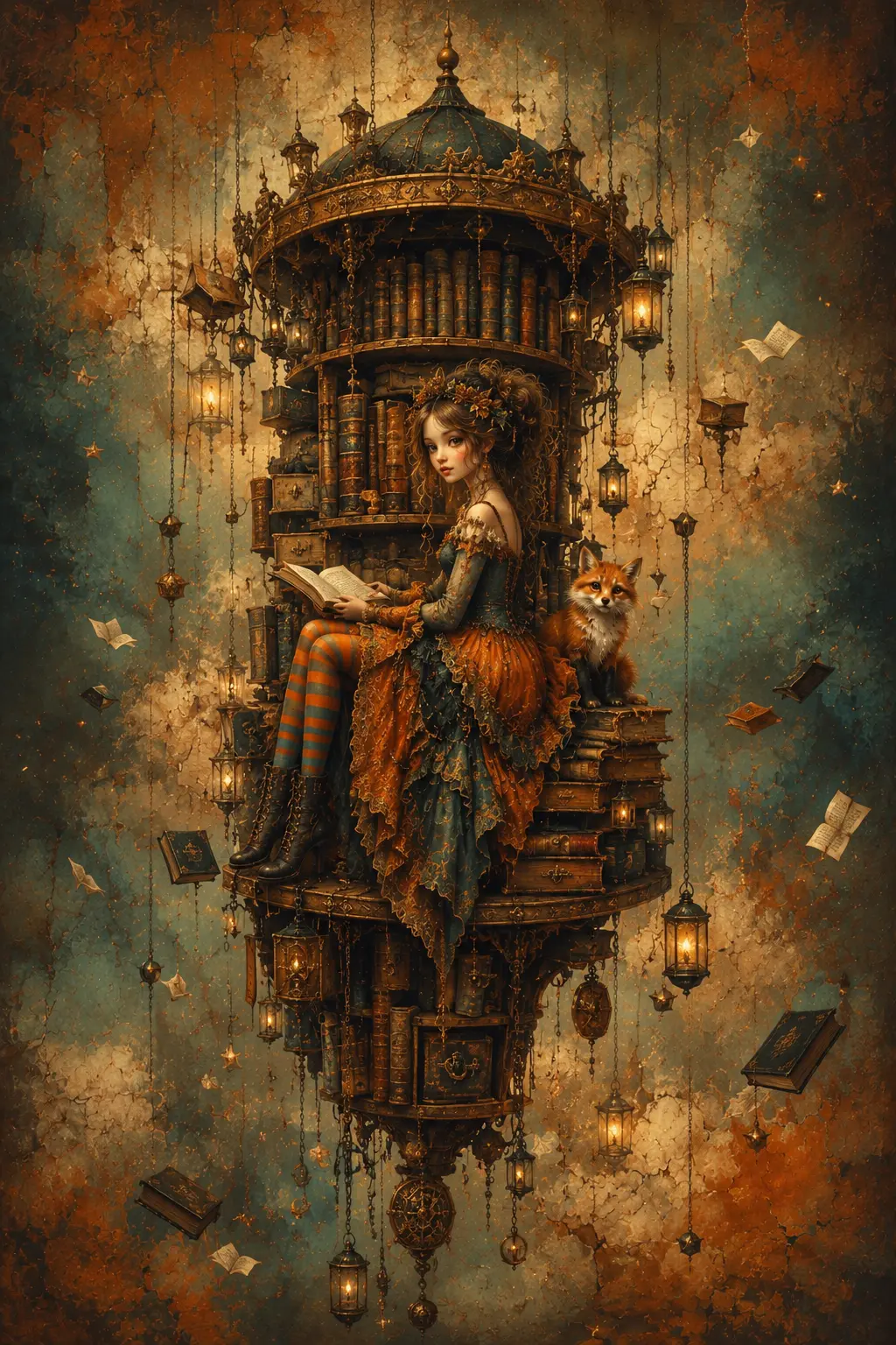 Throne of Lost Letters — Surrealism artwork by RORISPRINTS