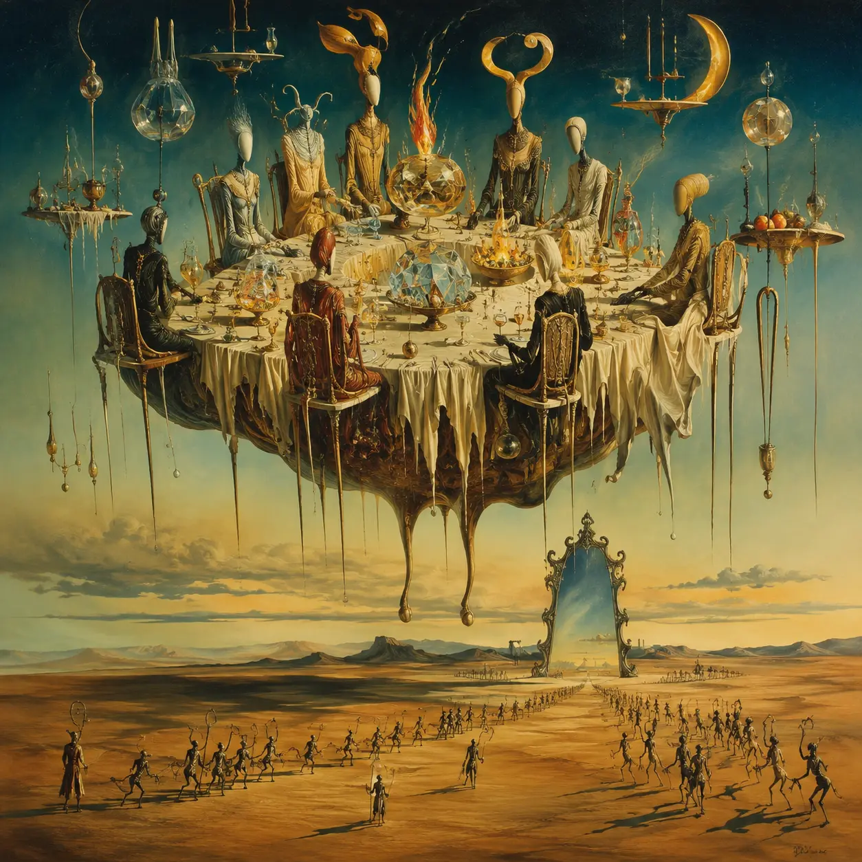 Banquet at the Edge — Surrealism artwork by RORISPRINTS